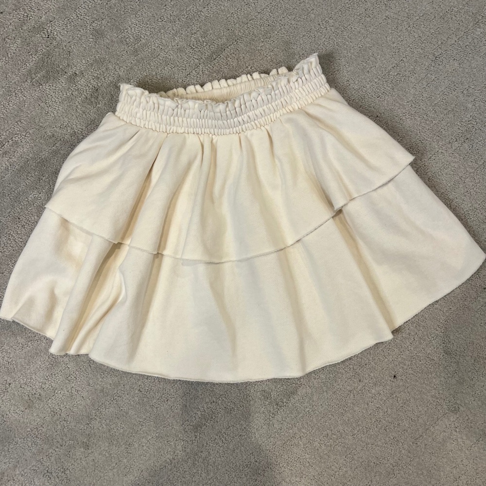 Wonder Nation Ruffle Skirt Tiered‎ Casual Cute Girls Size M (7-8) Cream